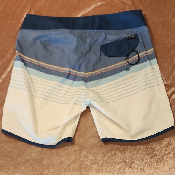 Ezekiel Navy and Cream Striped Board Shorts - Picture 4 of 4